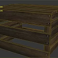 Rustic Wooden Crate Design With Layered Planks And Metal Rivets