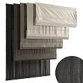 Various Colored Textured Fabric Blinds Stacked For Home Window Decoration