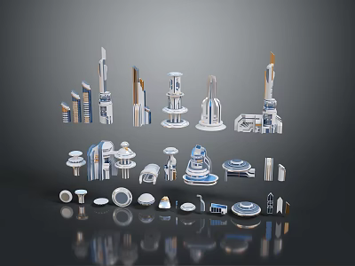 Other 3D Architectural Models Showcasing Various Building Styles And Detailed Structures 3d model