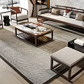 New Chinese Sofa Coffee Table Combination 3d model