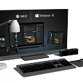 Modern computer desktop computer display keyboard 3d model