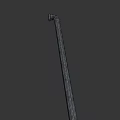 Long Handled Black Metal Weapon with Curved Head and Shaft Design