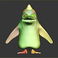 Playful Cartoon Penguin Character 3D Model With Blue Eyes And Cheerful Expression