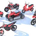 Red Motorcycles Collection Featuring Various Styles And Different Designs