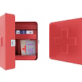 Red Cross First Aid Kit with Medical Supplies and Bandages Inside
