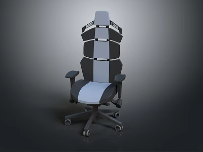Modern Comfortable Office Chair With Ergonomic Backrest Gray Black Wheeled Base 3d model