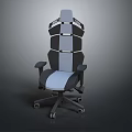 Modern Comfortable Office Chair With Ergonomic Backrest Gray Black Wheeled Base 3d model