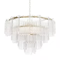 Elegant Modern Glass Chandelier With Layered Fringed Design For Interior Decor