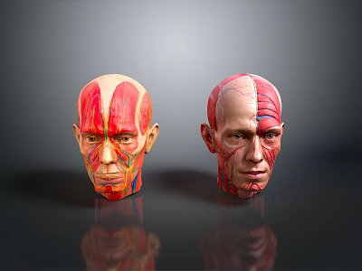 Medical Anatomical Head Models For Teaching Muscle Structure And Human Anatomy 3d model