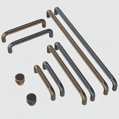 Various Metal Cabinet Handles With Different Lengths And Modern Designs 3d model
