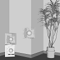 Modern Geometric Indoor Wall Lamp With Square Frame And Spherical Light For Minimalist Interior