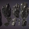 Natural Decorative Stone And Wood Pieces With Various Shapes And Sizes For Design Projects