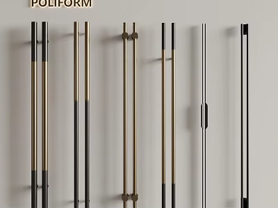 Poliform Modern Cabinet Handles With Different Metallic Finishes And Styles 3d model