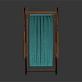 Wooden Frame Deck Chair With Turquoise Cushion Folding Design For Outdoor Relaxation
