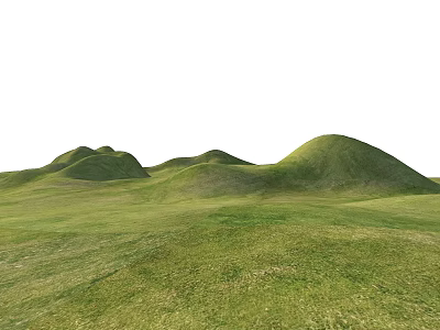 Serene Natural Park Landscape With Lush Green Grass And Rolling Hills 3d model