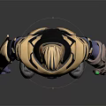 Detailed Thanos 3D Character Model With Golden Black Armor And Infinity Gauntlet