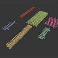 Wooden Fence Components With Various Sizes And Shapes For Scenic Models