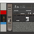 Modern Multicolor Wine Cabinet In Kitchen Interior With Glass Doors Storage And Coffee Machine