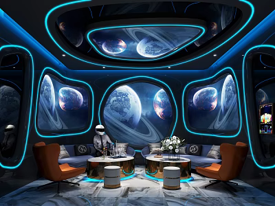 Modern KTV Space Technology Room 3d model