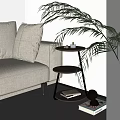 Side Table Decoration Coffee Table Round Table Sofa Side Table Fabric Sofa 3d model
