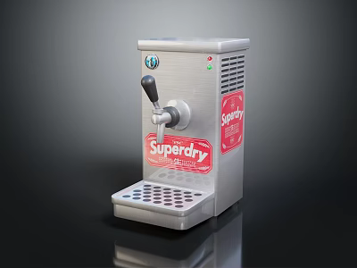 Superdry Stainless Steel Kitchen Appliance With Dispenser Knob And Perforated Base 3d model