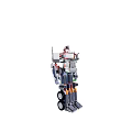 Mechanical Robot Sculpture With Intricate Metal Components And Detailed Artistic Design