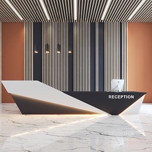 Light Luxury Reception Desk Front Desk 3d model