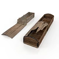 Traditional Wooden Water Transport Boats Featuring Rustic Design And Open Structure