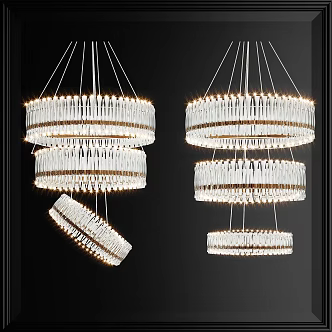 Modern crystal lamp combination 3d model