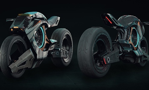 Modern Cyberpunk Motorcycle Science Fiction Movie Motorcycle Animation Motorcycle Science Fiction Motorcycle Movie Motorcycle 3d model