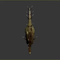 3D Stegosaurus With Brown Yellow Body Back Plates Tail Spikes Standing On Gray Background