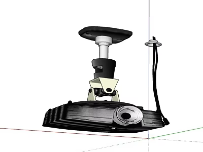 Projection Surveillance Camera Device With Ceiling Mount And Projection Lens 3d model