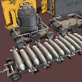 Machinery Military Equipment Industrial Equipment Crane Missile Container 3d model