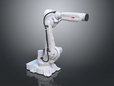 ABB White Industrial Robot Arm Mechanical Structure For Manufacturing Automation 3d model