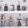 Modern Round Table Side Corner Table Small Coffee Table Ornaments Small Table 3d model