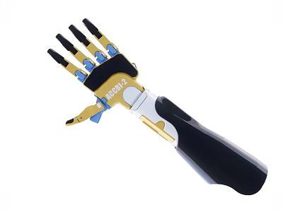Advanced Industrial Robotic Arm Model HD2022 With Golden Black White And Blue Details 3d model