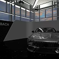 Maybach Showroom Interior With Two Luxury Cars And Modern Design Elements