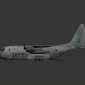 Large Transport Aircraft With Six Propeller Engines Green Cockpit Windows And Silver Fuselage