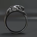 Stylish Silver Panther Sculpture Ring Unique Jewelry With Modern Artistic Design
