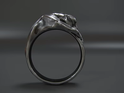 Stylish Silver Panther Sculpture Ring Unique Jewelry With Modern Artistic Design 3d model Stylish Silver Panther Sculpture Ring Unique Jewelry With Modern Artistic Design 3d model