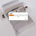 Light Gray Children's Bed Striped Bedding Upholstered Headboard White Nightstands Animal Decor Lamp And Book