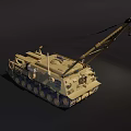 Armored Military Vehicle With Crane System For Battlefield Recovery Missions