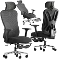 Comfortable Ergonomic Office Mesh Chair Adjustable Swivel Desk Set Breathable Design