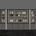 Modern Study Room Interior With Multi tiered Bookshelves Decorative Items And Storage Cabinets