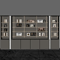 Modern Light Luxury Bookcase 3d model