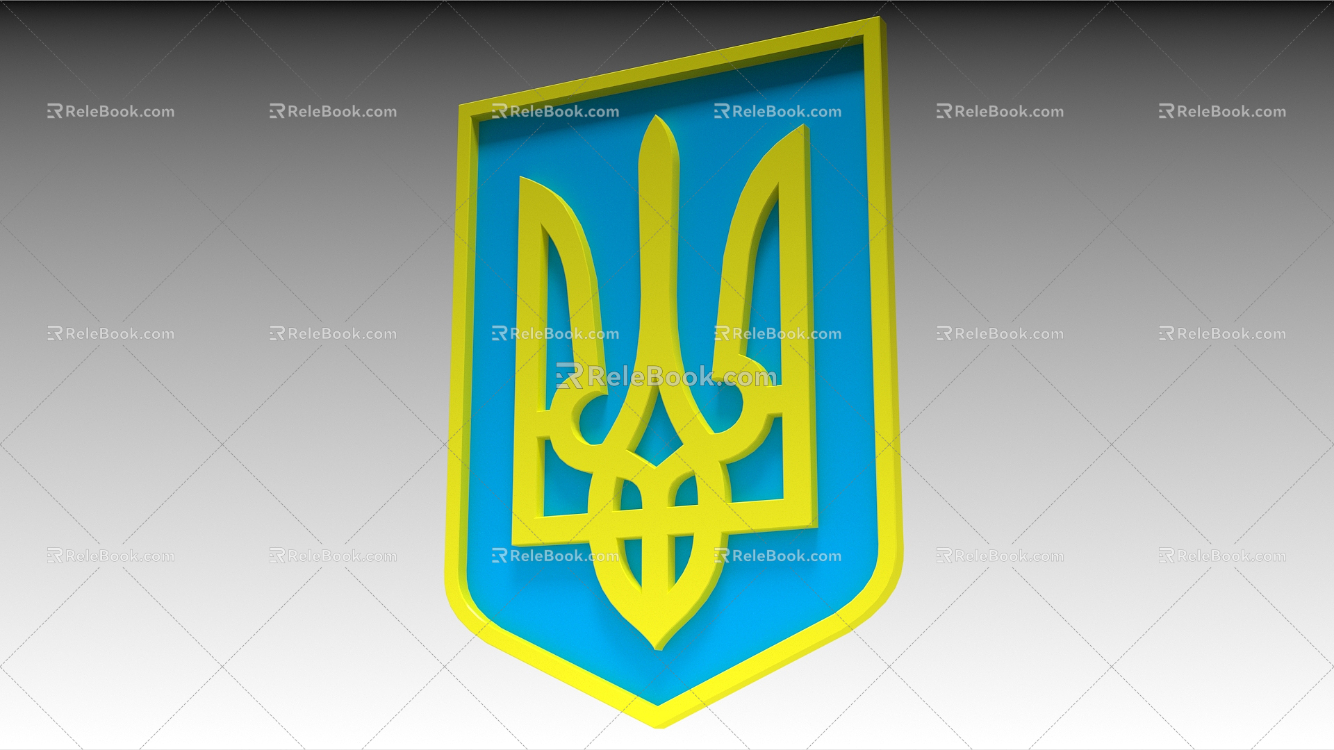 Modern National Emblem of Ukraine 3d model