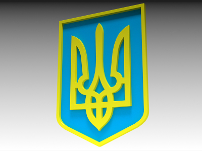 Modern National Emblem of Ukraine model