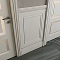 White Flush Doors With Panel Design In Modern Gray Wall Interior 3d model