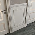 Wooden door swing door single door 3d model