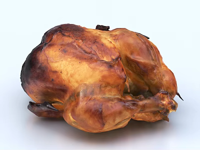 Whole Golden Brown Roast Chicken With Crispy Skin And Juicy Meat 3d model